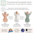 thumbnail image 2 of SwaddleDesigns Transitional Swaddle Sack, Arms Up Swaddle with Half-Length Sleeves & Mitten Cuffs, Easy Transition Swaddle Sleep Sack, Large, 6-9 Months, 21-24 lb, Heathered Jadeite, 2 of 9