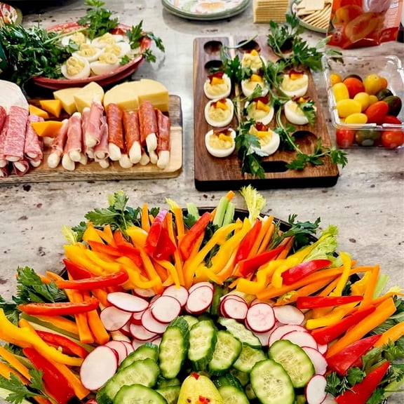 Acacia Wood Deviled Egg Platter-30 Holes Deviled Egg Tray.Square Multipurpose Charcuterie Board & Cheese Board for Kitchen Countertops. (Over Sized 17x13”)