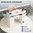 thumbnail image 6 of Ktaxon Nail Desk with Electric Dust Collector, Rattan Manicure Table for Nail Techs, White Salon Station, 6 of 7