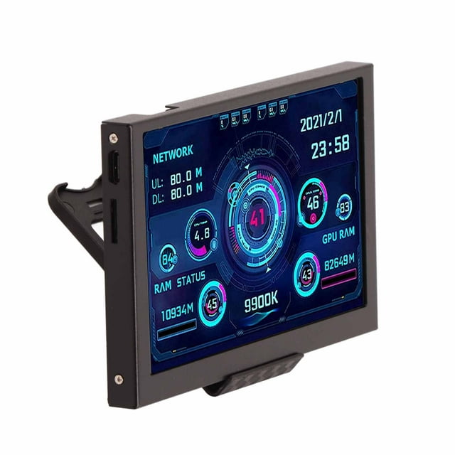 Computer RAM Monitor,Computer Temp Monitor 5 PCCPU Data Monitor Computer Temperature Display Seamless Integration