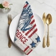 thumbnail image 2 of 250 Anniversary USA Flag Cloth Napkins, Statue of Liberty Wooden Washable and Reusable Dinner Napkins Set of 2, Table Napkin for Kitchen Party Birthday Wedding Hotel Housewarming 20"x20", 2 of 9