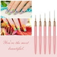 thumbnail image 6 of Metallic Nail Art Pens, Liner Brushes Set, 5PCS Pink Color Nail Tools For Long Lines, Thin Details, Fine Drawing, Liner Brush UV Gel Polish Painting Nail Design Sizes 5/8/12/20/25mm, 6 of 7