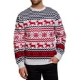 thumbnail image 2 of Suéter Navideño Informal para Parejas, Jersey de Punto con Cuello Redondo y Mangas Raglán, Blusas Cómodas y Cálidas para Otoño. (Hombres) M, 2 of 6