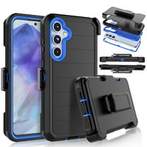 Galaxy A55 5G Case,Takfox Samsung Galaxy A55 5G Holster Phone Case with Built-in Screen Protector Swivel Belt Clip [3 Layers] Heavy Duty Full Body Protection Shockproof Kickstand Cover - Black