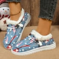 thumbnail image 2 of Christmas Women Winter Shoes Cartoon Print Fur Lined Wide Width Lace up Round Toe Fashion Casual Shoes, 2 of 9