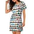 thumbnail image 2 of Lsque Funny Transport Pattern Nightgowns for Women Sleep Shirts Short Sleeve Nightshirt Pullover Nightdress Soft Sleepwear Relaxed Fit Nightdress, 2 of 6