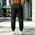 thumbnail image 5 of Domuza Men's Sweatpants Solid Color Loose Wide‑Leg Joggers with Drawstring Elastic Waistband,Casual Workout Gym Daily Wear Sweat Pants, 5 of 5