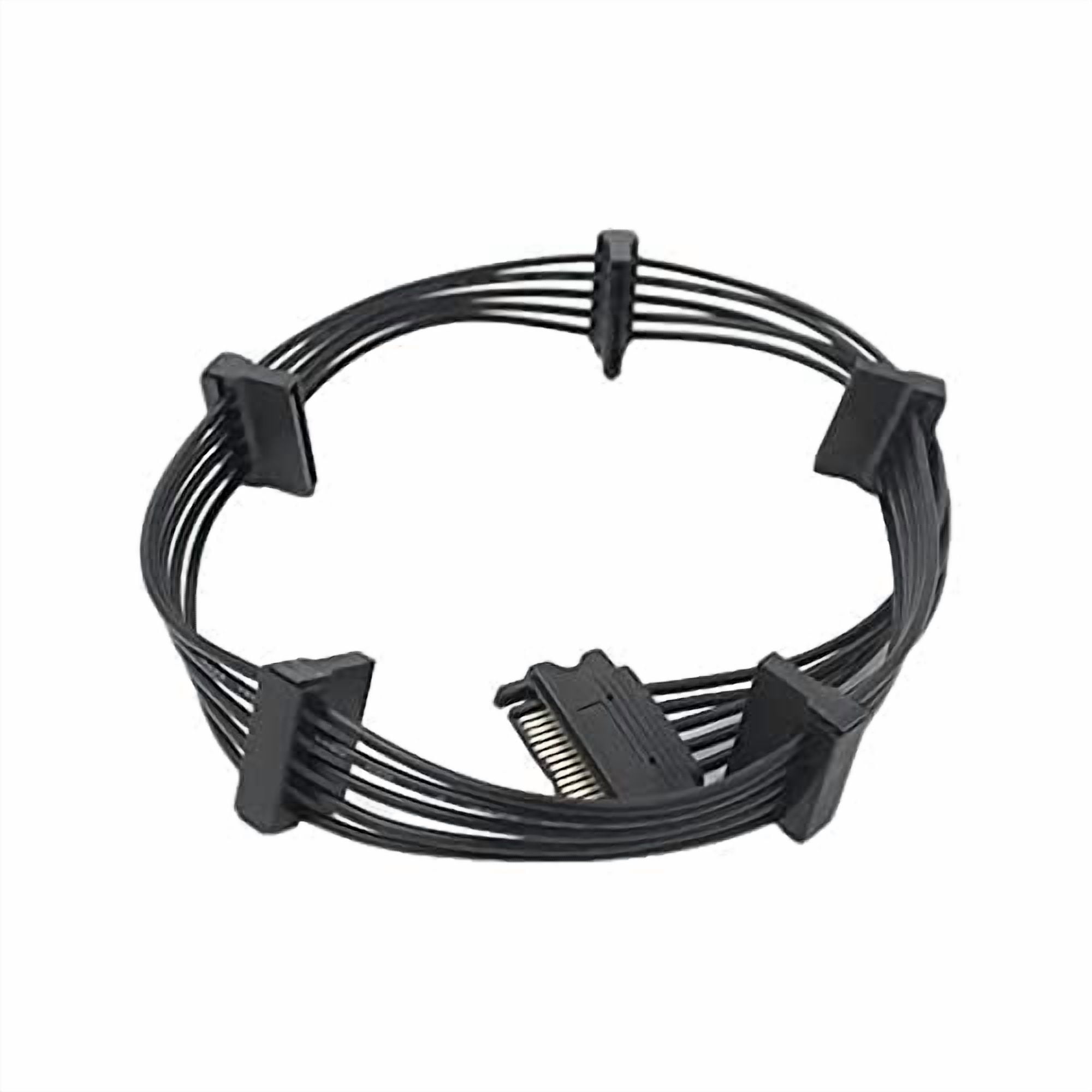 HRTGFD-2 Pack 15 Pin SATA to 5 SATA Power Splitter Extension Cable for HDD、SSD - 21 Inches