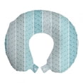 thumbnail image 1 of Geometric Travel Pillow Neck Rest, Abstract Pattern of Dotted Rectangles, Memory Foam Traveling Accessory Airplane and Car, 12", Pale Blue Sky Blue, by Ambesonne, 1 of 2