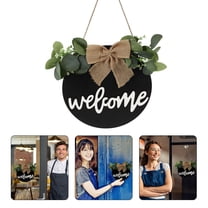 LEORX 1Pc Farmhouse Welcome Sign Wall Decor Black Wood for Homeowners Use