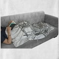thumbnail image 6 of Steam Engine Soft Flannel Fleece Throw Blanket, Old Fireman Truck Drawing Effect Picture British Antique Transport, Cozy Plush for Indoor and Outdoor Use, 60" x 80", Charcoal Grey White, by Ambesonne, 6 of 6