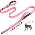 thumbnail image 1 of Correa para perro Fida Heavy Duty de 6 pies con 2 asas acolchadas de nailon rosa, 1 of 6