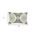 thumbnail image 3 of Ultra Soft Light Gray Southwest Handmade Lumbar Pillow Cover, 3 of 6
