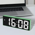 thumbnail image 3 of Reloj despertador digital con pantalla grande y brillo ajustable con función de repetición para escritorio. Verde, 3 of 7