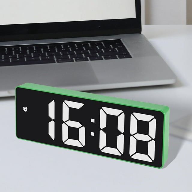 Reloj Despertador Digital con de 6,3 Pulgadas, Reloj Electrónico LED /24H con Control de Repetición para Dormitorio, Verde Macarena Despertador digital