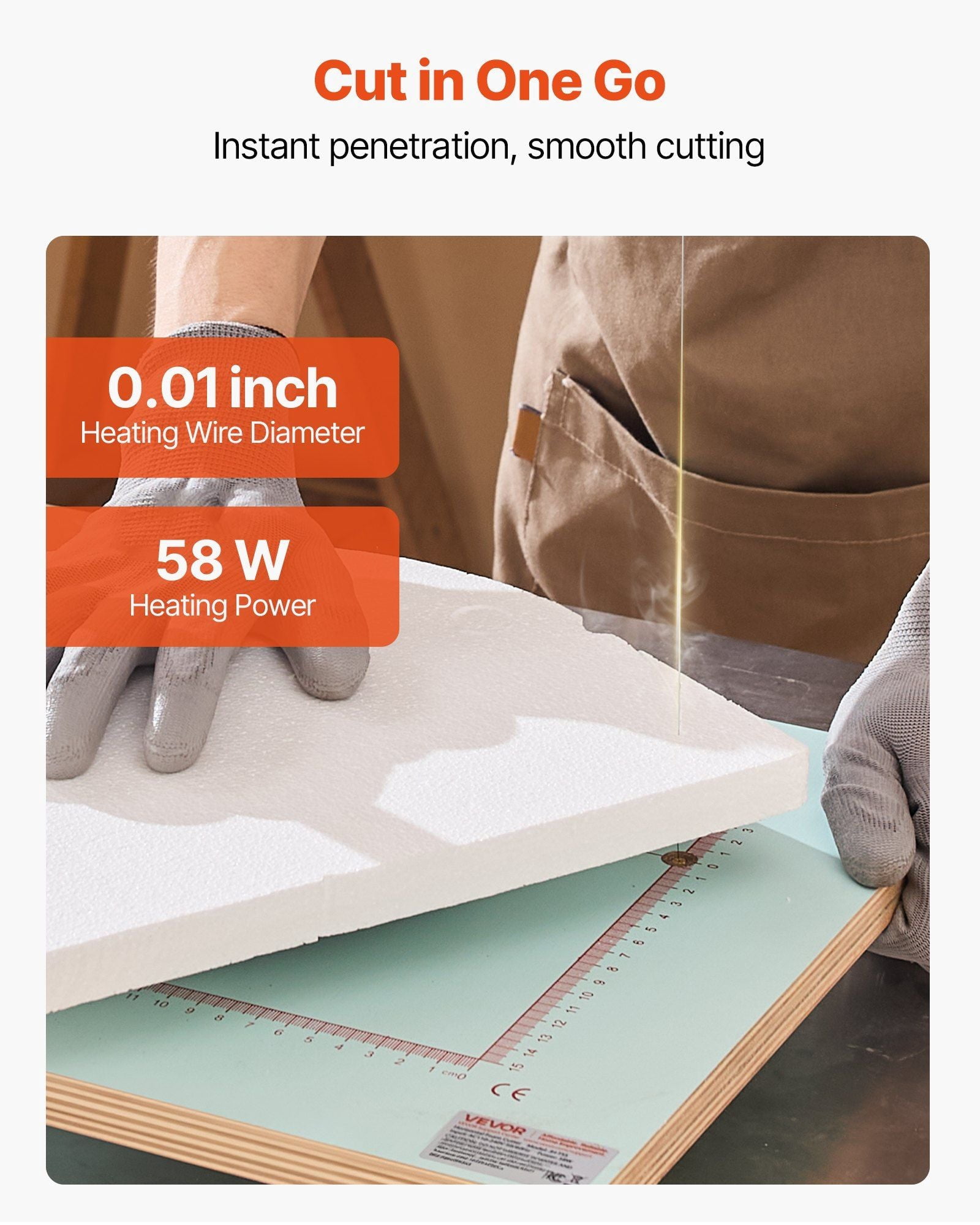 Hot Wire Foam Cutter, 58W Electric Styrofoam Cutter with Variable Temperature Control, Portable Tabletop Cutting Tool with 10.24" Max. Cutting Thickness for Foam, KT Board, Low-Density Sponge