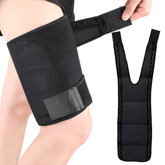 Adjustable Anti Slip Thigh Support Brace, Dual Strap Compression Sleeve for Running Fitness Sports