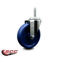 thumbnail image 2 of 5 Inch Solid Poly Wheel Swivel 5/8 Inch Threaded Stem Caster Service Caster, 2 of 2