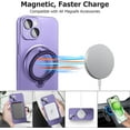 thumbnail image 2 of Magnetic for iPhone 15 Plus Case with Ring Holder Compatible with Magsafe Cover Camera Lens Protector Shockproof Soft TPU 360° Rotatable Kickstand Phone Case for iPhone 15 Plus Purple, 2 of 13