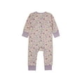 thumbnail image 2 of Hanes Pure Comfort Baby Long Sleeve Footless Sleep N' Play, Organic Cotton, Boys & Girls Pink Flowers 9MTH, 2 of 4