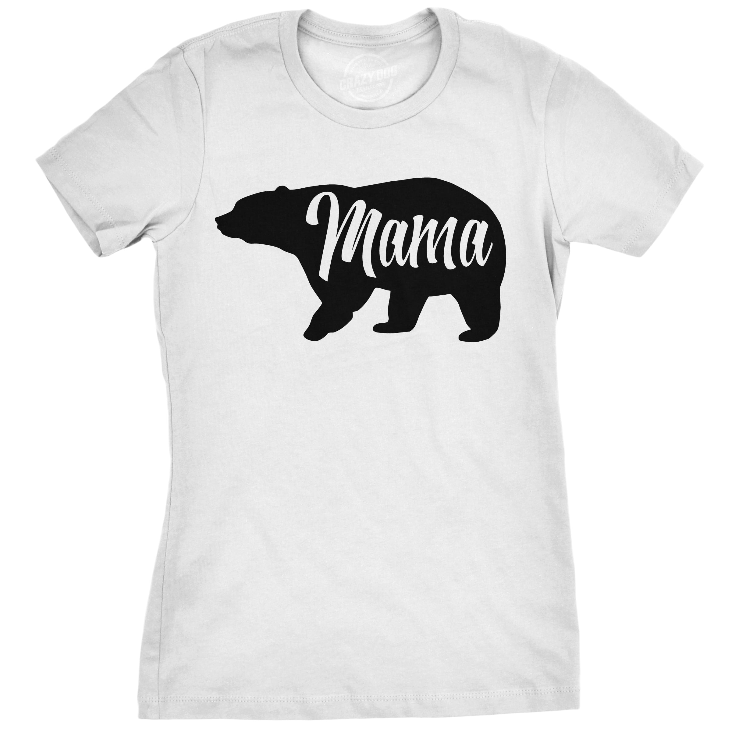 Womens Mama Bear T shirt Cute Funny Best Mom of Boys Girls Cool Mothers Day...