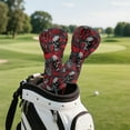 thumbnail image 5 of Yuyamidu Skull Golf Club Head Cover Cool Golf Head Covers PU Leather Driver Headcover Fairway Wood Head Cover Hybrid Headcover, 5 of 8