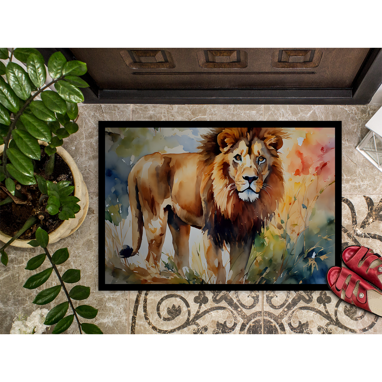 Carolines Treasures DAC2953MAT 0.15 x 18 x 27 in. Lion Doormat