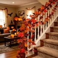 thumbnail image 4 of chaungfeng Artificial Maple Leaf Garland,79" Halloween Thanksgiving Foliage Hanging Vines - Fake Ivy,for Wedding Party Garden,Home,Dining Table Decoration,Wall,Fireplace, 4 of 8
