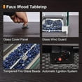 thumbnail image 6 of 8 Piece Patio Furniture Set with 42" Propane Gas Fire Pit Table with Coffee Table,Blue, 6 of 7