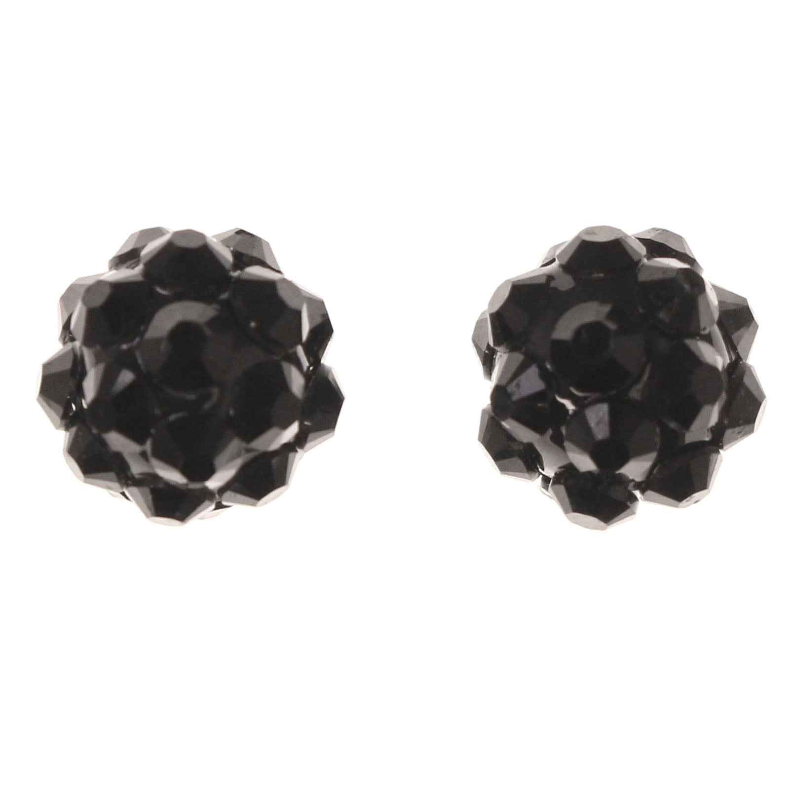 HJ4 Black Rhinestone Stud Earrings Surgical Steel Studs Small Black Rhinestone Studs Black Earrings Black Glass Studs
