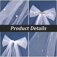 thumbnail image 6 of White Hair Veil Polyester Bachelorette Pearl Bride Hairclip Bridal Headband Bowknot Bridesmaid Favors Tulle Short Wedding Veils, 6 of 6