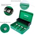 thumbnail image 2 of Locking Cash Box with Lock Money Box with Cash Tray Lock Box with Key Money Saving Organizer .Lx .Wx .H es XL Large, 2 of 7