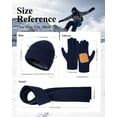 thumbnail image 3 of Vbiger Winter Beanie Hat Scarf Touchscreen Gloves Set for Men and Women, Beanie Gloves Neck Warmer Set with Warm Knit Fleece Lined, Navy Blue, 3 of 7