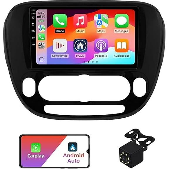 2 32G Android 12 Double Din Car Stereo for Kia Soul 2014-2019 with 9 Inch Touchscreen Radio Built-in Wireless Carplay/Android Auto/GPS/Bluetooth/FM/AUX-in/Steering Wheel Controls/Backup Camera