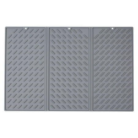 

XIAOFFENN Foldable Siliconedrain Pad 61x40 Kitchen Drainpad Thermal Insulation Tableware Siliconedrain Pad