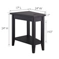 thumbnail image 2 of Pemberly Row Contemporary Recliner Wood Wedge Table with Shelf in Black, 2 of 6
