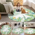 thumbnail image 6 of Area Rug 36in, Watercolor Tropical Plants Monstera Floor Carpet Living Room Rug, Green Yellow Leaves Non-Slip Welcome Mat Indoor Rugs for Bedroom Dining Room, 6 of 9
