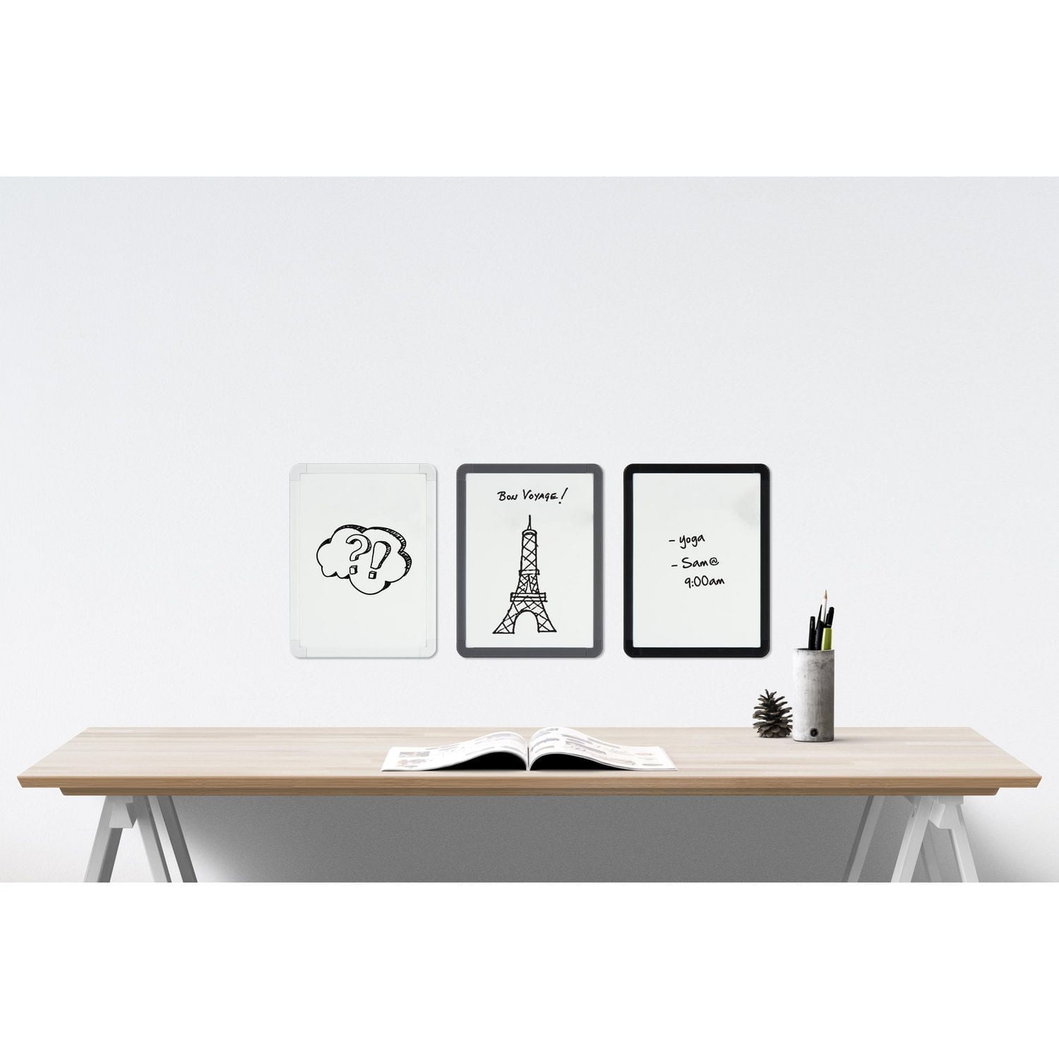 Quartet Dry-Erase Board, Non-Magnetic, Plastic Frame, Whiteboard, 11” x 8.5”, Dry-Erase Board