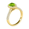thumbnail image 3 of Aonejewelry 1.55 Ct. Ttw Diamond and Pear Shaped Peridot Ring in 10K Yellow Gold, 3 of 4