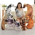 thumbnail image 2 of 3D Cute Bend Dog Printed Throw Pillow Lifelike Animal Funny Dog Head Cosplay Children Favorite Toy Cushion for Home, 2 of 10