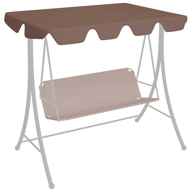 vidaXL Auvent de Remplacement pour Balançoire de Jardin Brun 188/168x145/110 cm