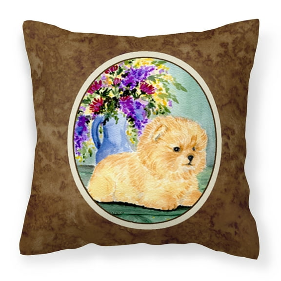 Carolines Treasures SS8302PW1414 Pomeranian Fabric Decorative Pillow, 14Hx14W, multicolor