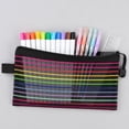 thumbnail image 5 of Yhmxh Zipper Mesh Pouch, Rainbow Stripe Storage Pencil Pouches, Transparent Nylon Mesh Pen Pencil Case, Multipurpose Pencil Pouch for Office Supplies, Stationery, Cosmetics Travel Accessories, 5 of 7