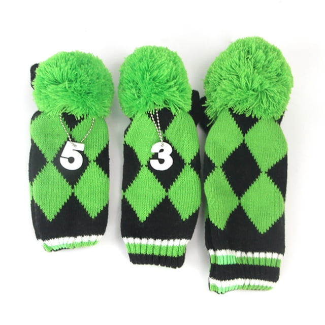 Bangcool 3PCS Golf Club Head Cover Set Creative Knitted Golf Club Cover Golf Headcover