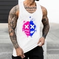 thumbnail image 4 of Men's Tank Tops, Workout Tank Tops with Colorless Gradient Print, Round Neck Sleeveless Shirt, Breathable Athletic Muscle Tank for Gym, Running, and Casual Summer Wear, 4 of 5
