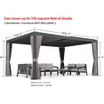 thumbnail image 7 of PURPLE LEAF 12' X 16' Outdoor Louvered Pergola Aluminum Adjustable Roof Louvered Gazebo with Netting and Curtains,Gray, 7 of 7