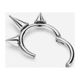 thumbnail image 5 of Surgical Steel Septum Jewelry Silver Spike Hinged Piercing Earrings for Women 16 Gauge Septum Ring 8mm Septum Clicker, 5 of 5