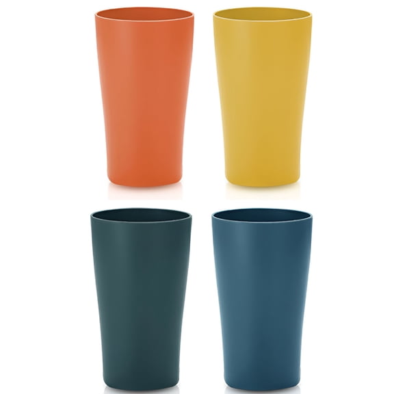 ACDANC Wheat Straw Cups 8 OZ,Cups Reusable Drinking Cups Set Of 4,Unbreakable Cups for Kitchen,Tumblers Dishwasher Safe Multicolor
