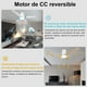 thumbnail image 4 of Ohniyou Ventilador de techo de 52 pulgadas con luz y mando a distancia, 6 velocidades de viento, 3 temperaturas de color regulable LED ventilador de techo para uso en interiores al aire libre (blanco), 4 of 5