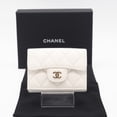 thumbnail image 2 of Pre-Owned CHANEL Caviar Matelasse Classic Compact Wallet AP0230, Tri-fold in White Grained..., 2 of 13